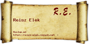 Reisz Elek névjegykártya